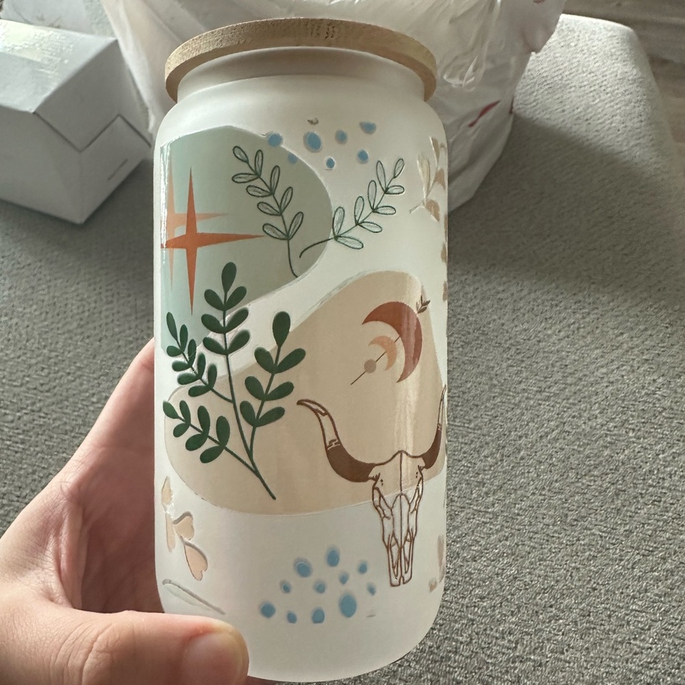 Western glass cup brand new